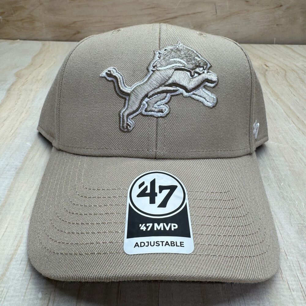 NEW Detroit Lions '47 Brand Tan Ballpark MVP Adjustable Hat Mens OSFM